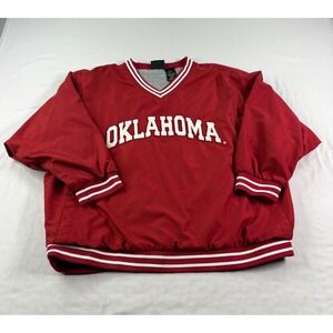 Oklahoma Sooners Jacket Mens XL Windbreaker Embroidered 3/4 Sleeve Vintage Y2K